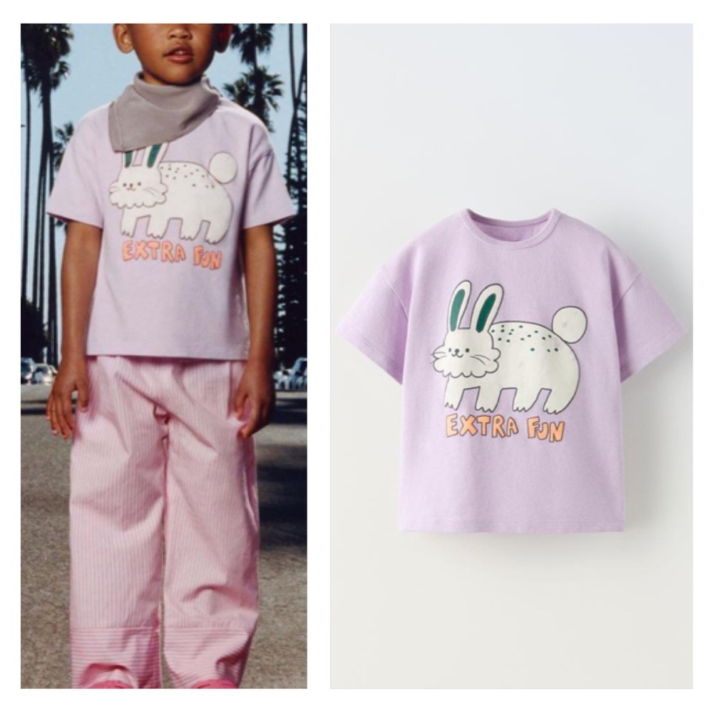 NWT Zara organic cotton rabbit t shirt